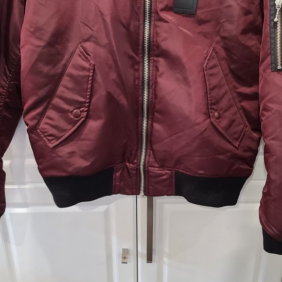 THE KOOPLES MAROON BOMBER JACKET WITH ORANGE LINING - Picture 6 of 15